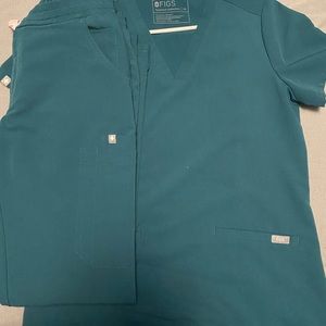 Caribbean blue figs scrubs set